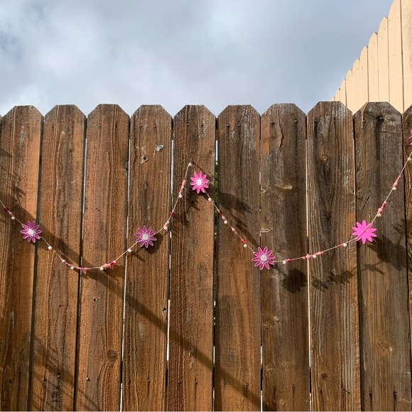 Pink Flower Beaded 84” Garland Strand - Picture 11 of 12
